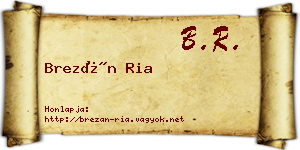 Brezán Ria névjegykártya